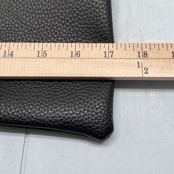 Vince Camuto Tote Black Faux Leather‎ Shoulder Bag Gray Striped - Picture 5 of 8